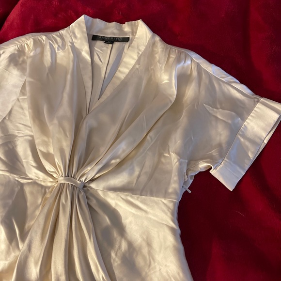 Anne Klein suit 100% Silk ivory creme Top Sz 4P. - Picture 3 of 11